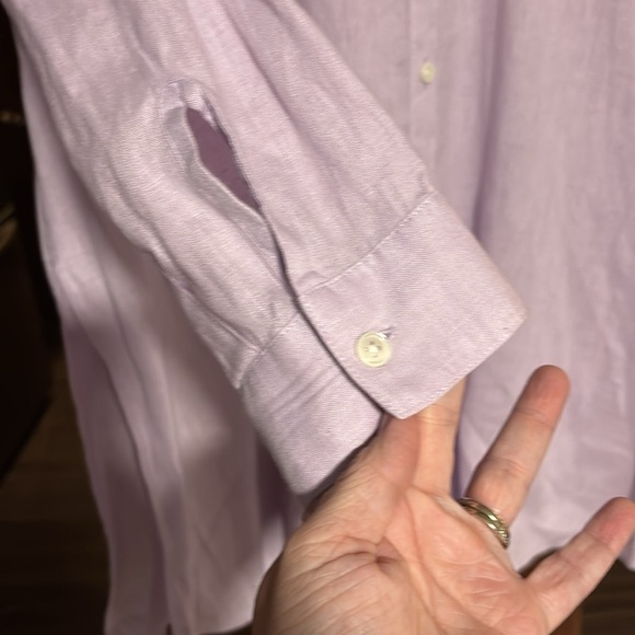 XL 100% Linen Lavender Tunic button up long sleeve J JILL love linen Fall - Picture 4 of 6
